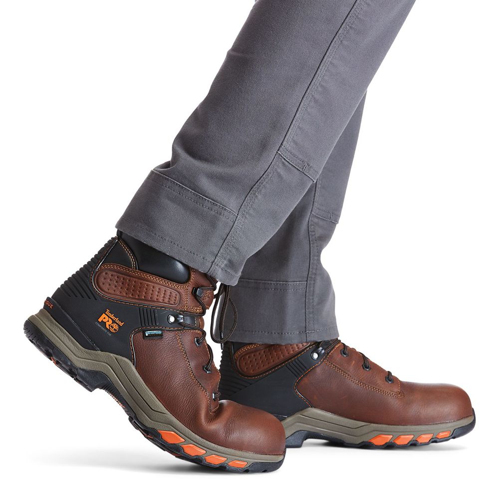 Botas de Trabajo Masculino - Timberland Pro® Hypercharge 6\" Comp Toe - OXWPE7429 - Marrom/Pretas